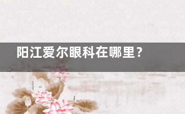 阳江爱尔眼科在哪里？ 位置在江城区新华北路198号，分享多条到院线路及医院收费标准